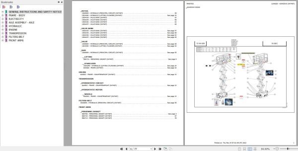 Manitou Platform 78 SEC Parts Catalog 547407