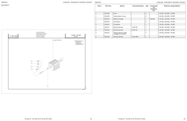 Manitou Platform 78 SEC Parts Catalog 547407 1