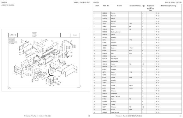 Manitou Platform 78 XE Parts Catalog 547355 1