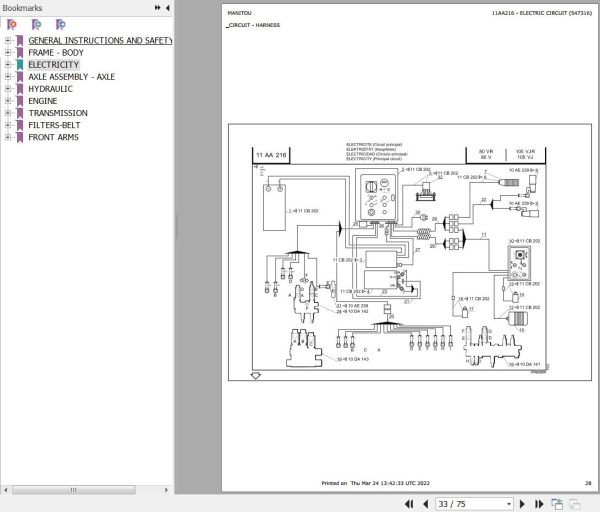 Manitou Platform 80 V Parts Catalog 547316