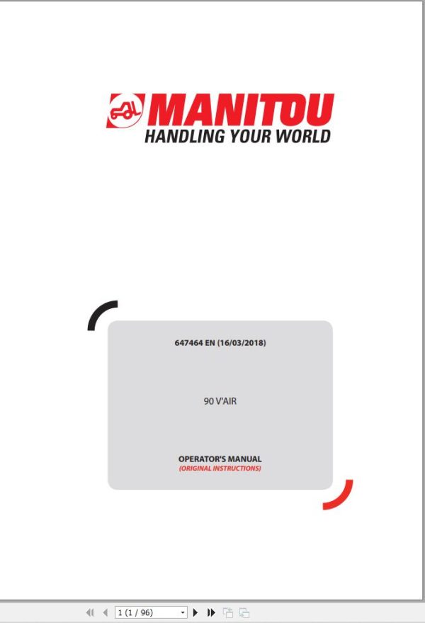 Manitou Platform 90VAIR Operators Manual 647464