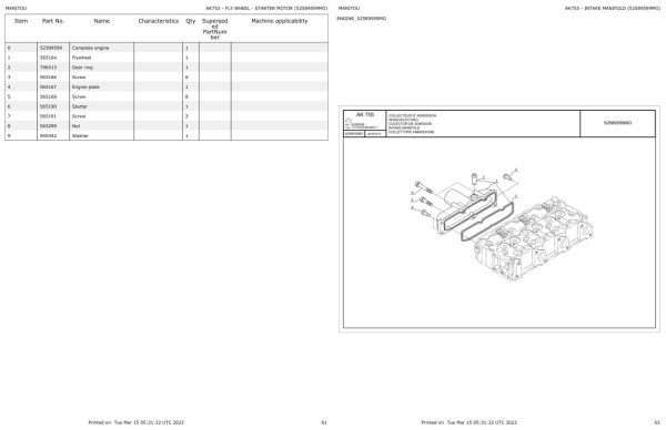 Manitou Platform ATJ 46 T4 S2 Parts Catalog 647910 1