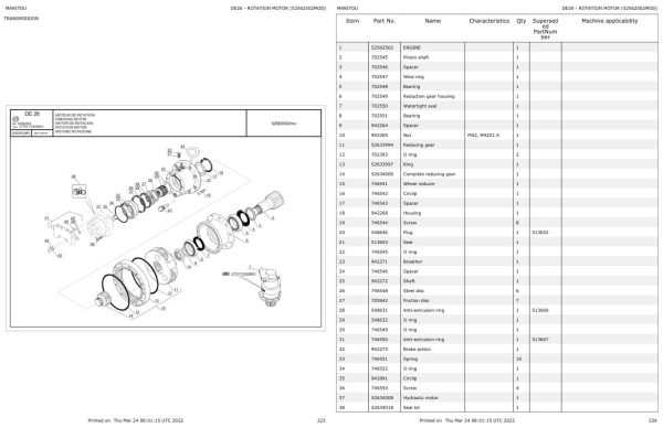 Manitou Platform ATJ 60 RC T4 S1 Parts Catalog 647749 1