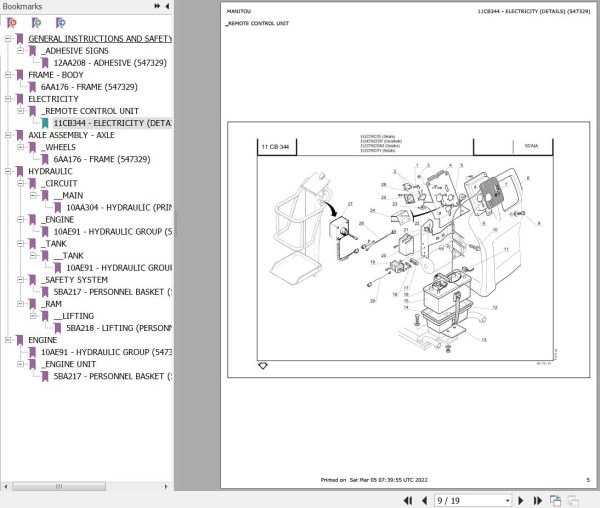 Manitou Platform SCALA Parts Catalog 547329