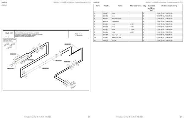 Manitou Platform TJ 85 T4 S1 Parts Catalog 647773 1