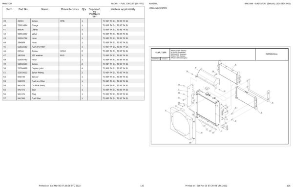 Manitou Platform TJ 85 T4 S1 TJ 80P T4 S1 Parts Catalog 647773 1