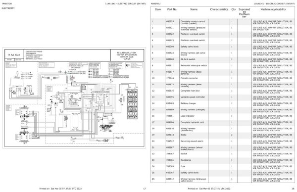 Manitou Platform VJR 26 Parts Catalog 547397 1
