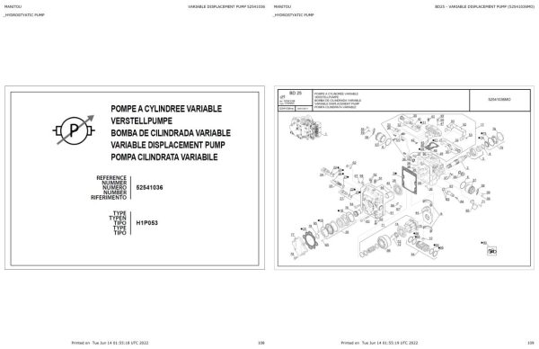 Manitou RS4 14 H 57K ST5 S2 RS4 14 H TSS 57K ST5 S2 Parts Catalog 647850 1