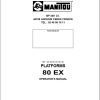 Manitou Scissor Platform 80EX Operators Manual 547323