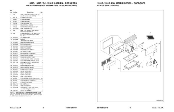 Manitou Skid Steer Loader 1350R Parts Manual 50940343E 1