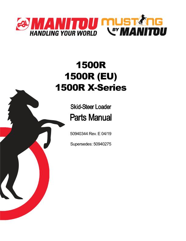 Manitou Skid Steer Loader 1500R Parts Manual 50940344E