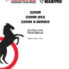 Manitou Skid Steer Loader 2200R Parts Manual 50950174H