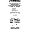 Manitou Telehandler AVT 1130LT AVT 1230LST AVT 1330SLT Parts Manual
