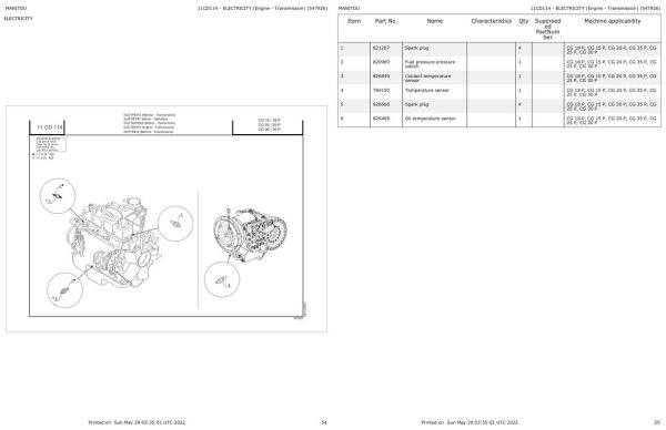 Manitou Telehandler CD15P to CG35P Parts Catalog 547926 1
