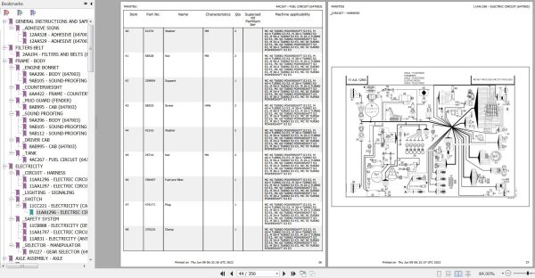 Manitou Telehandler MC 70 TURBO POWERSHIFT S3 E3 Parts Catalog 647003