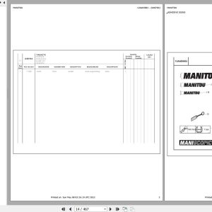 Manitou Telehandler MHT 10120 L Parts Catalog 648784