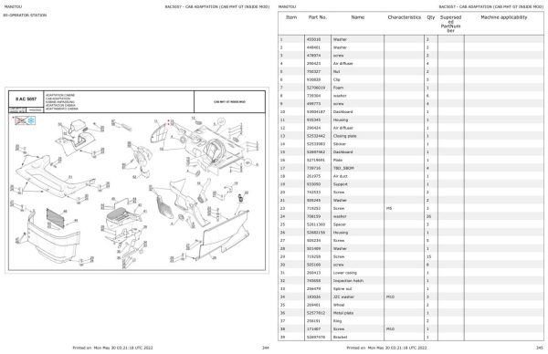 Manitou Telehandler MHT 10160 175Y ST5 S1 Parts Catalog 649305 1