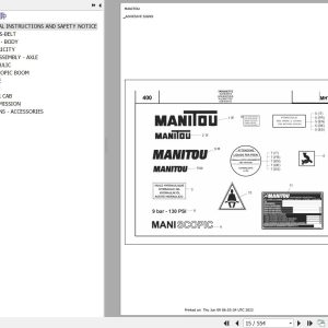Manitou Telehandler MHT 10160 L TURBO SERIE M E2 Parts Catalog 648276