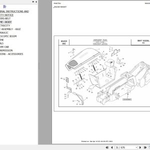 Manitou Telehandler MHT 10225 L EVOLUTION E3 Parts Catalog 648657