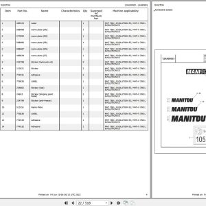 Manitou Telehandler MHT 780 MHT X 780 L EVOLUTION E3 Parts Catalog 648585