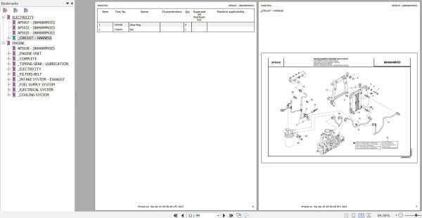 Manitou Telehandler MHT 780 MINING Parts Catalog 884084MOD