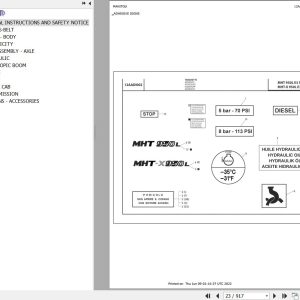 Manitou Telehandler MHT 950 L E3 S2 MHT X 950 L E3 S2 Parts Catalog 648594