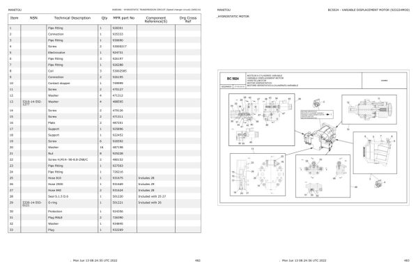 Manitou Telehandler MHT X 10130 129M ST3A S1 NZDF Parts Catalog 52717366MOD 1 1