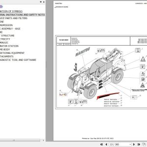 Manitou Telehandler MHT X 10160 175Y ST3A S1 Parts Catalog 649305