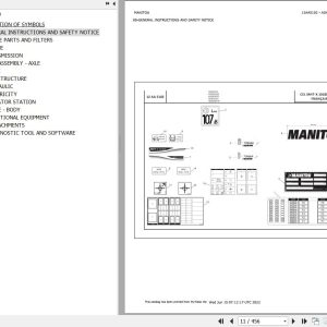 Manitou Telehandler MHT X 10180 ARMEE FRANCAISE Parts Catalog 648958