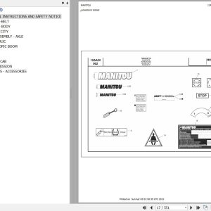 Manitou Telehandler MHT X 10180 L EVOLUTION E3 AUSTRALIA Parts Catalog 648695