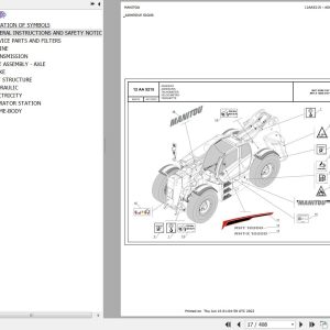 Manitou Telehandler MHT X 10200 210Y ST3A S1 Parts Catalog 649315