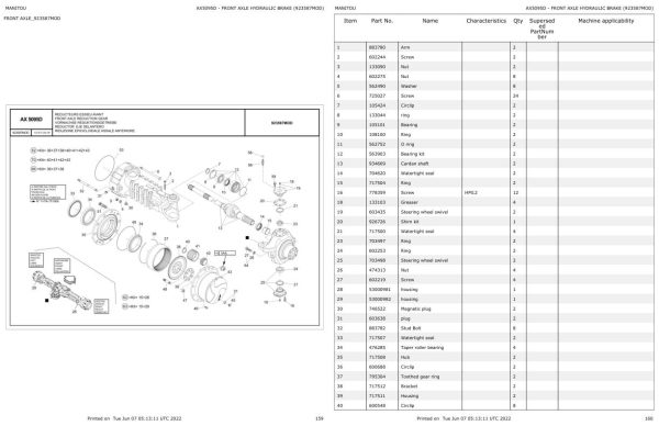 Manitou Telehandler MHT X 790 MINING 104JD ST3A S1 Parts Catalog 649095 1