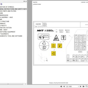 Manitou Telehandler MHT X 860 75P ST3A S2 Parts Catalog 649065