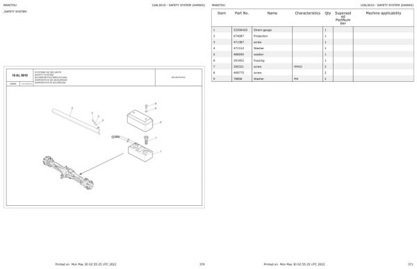 Manitou Telehandler MHT X 860 75P ST3A S2 Parts Catalog 649065 1