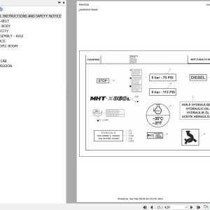 Manitou Telehandler MHT X 860 L E3 MINE SPEC Parts Catalog 648765