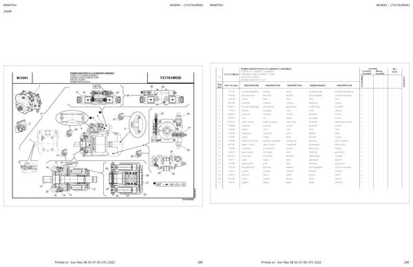 Manitou Telehandler MHT X 860 L E3 MINE SPEC Parts Catalog 648765 1