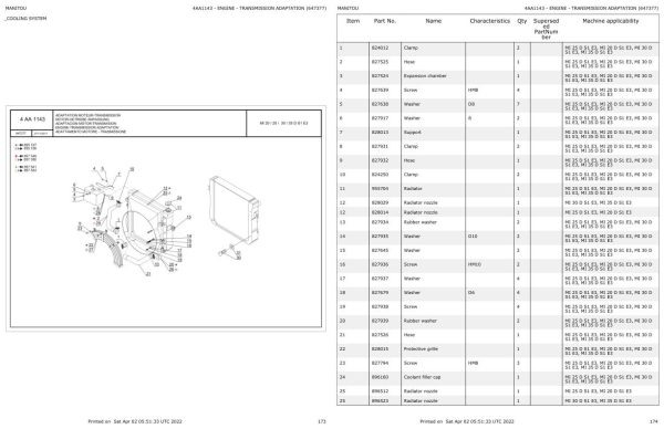 Manitou Telehandler MI 18 D Parts Catalog 647377 1