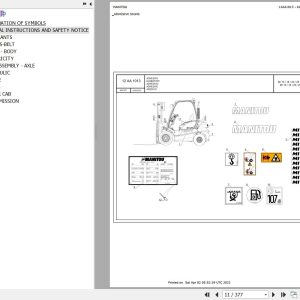 Manitou Telehandler MI 35 G Parts Catalog 647377