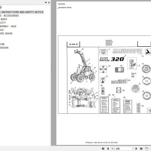 Manitou Telehandler ML 320 Parts Catalog 547022