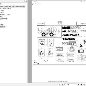 Manitou Telehandler MLA 628 TURBO POWERSHIFT Parts Catalog 547756