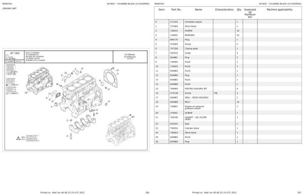 Manitou Telehandler MLT 1035 L TURBO LSU S6 E3 Parts Catalog 647082 1