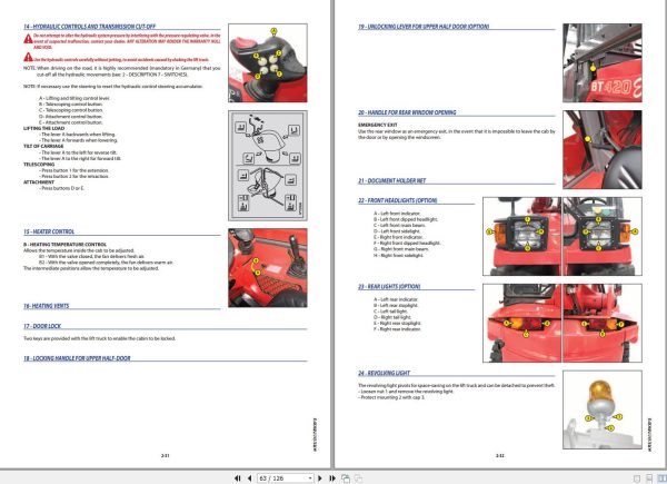 Manitou Telescopic Handlers BT420 BT425 Series 4 E3 Operator Manual 647032 EN 1