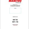 Manitou Telescopic Handlers MHT790 MHTX790 Operators Manual 648850 EN