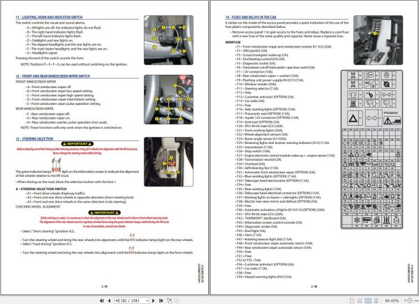 Manitou Telescopic Handlers MLT 630 105D ST4 S1 Operator Manual 647629 1