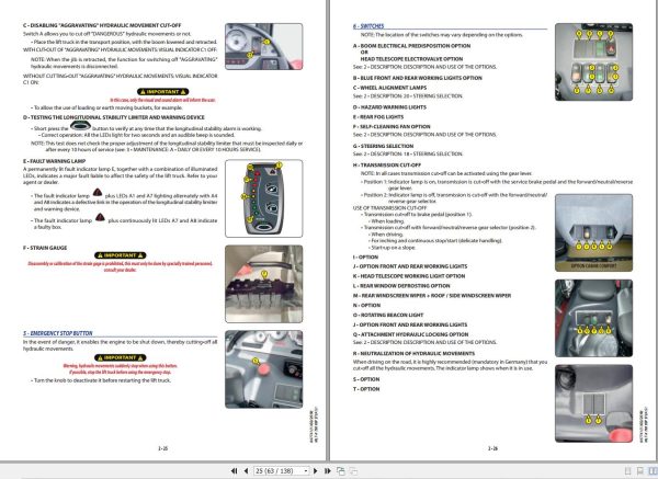 Manitou Telescopic Handlers MLT X 730 95P ST3A S1 Operator Manual 647741 1