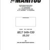 Manitou Telescopic Handlers MLT940 120 HLSU E2 User Maintenance Manual 648307