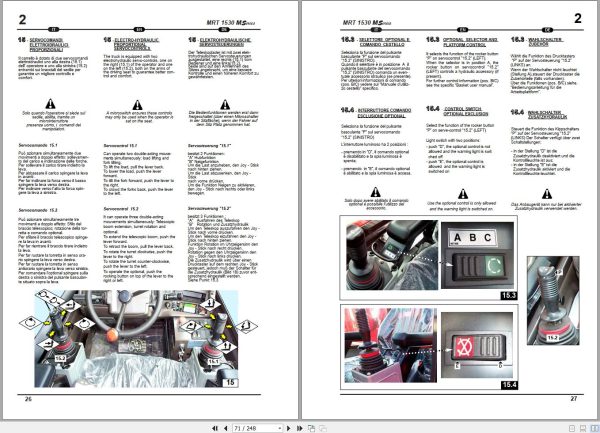 Manitou Telescopic Handlers MRT1530 M Series Operator Manual 648110 1