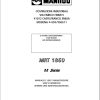 Manitou Telescopic Handlers MRT1850 M Series Operator Manual 648094
