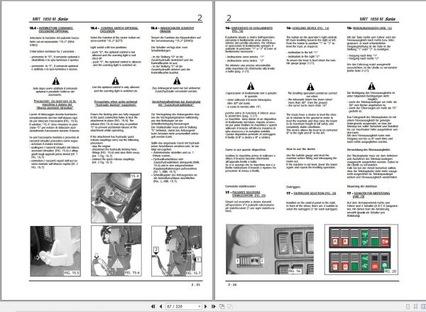 Manitou Telescopic Handlers MRT1850 M Series Operator Manual 648094 1
