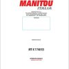 Manitou Telescopic Handlers MT X 1740 E3 Operators Manual 648940